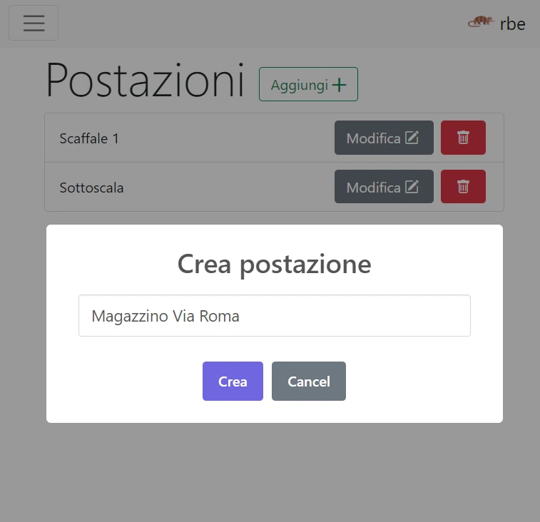 vista creazione postazioni